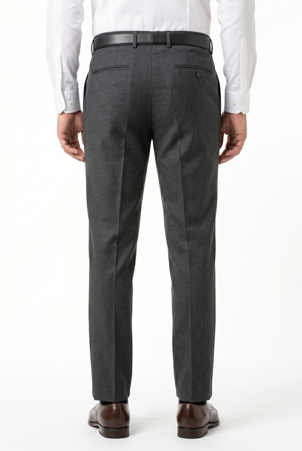 Men's Premium Dark Grey Tailored Fit Formal Trousers