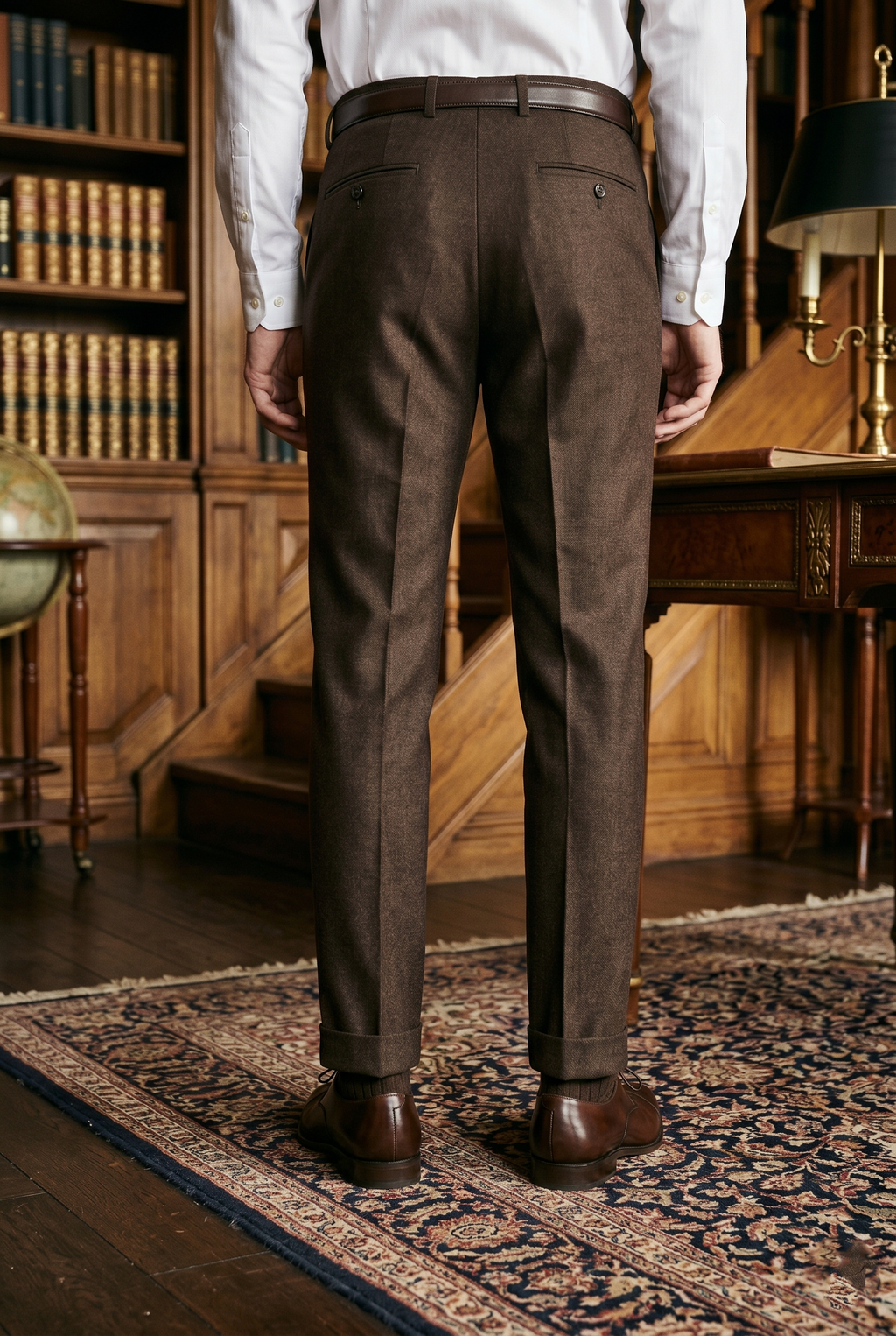 Men's Premium Dark Brown Tailored Fit Formal Trousers
