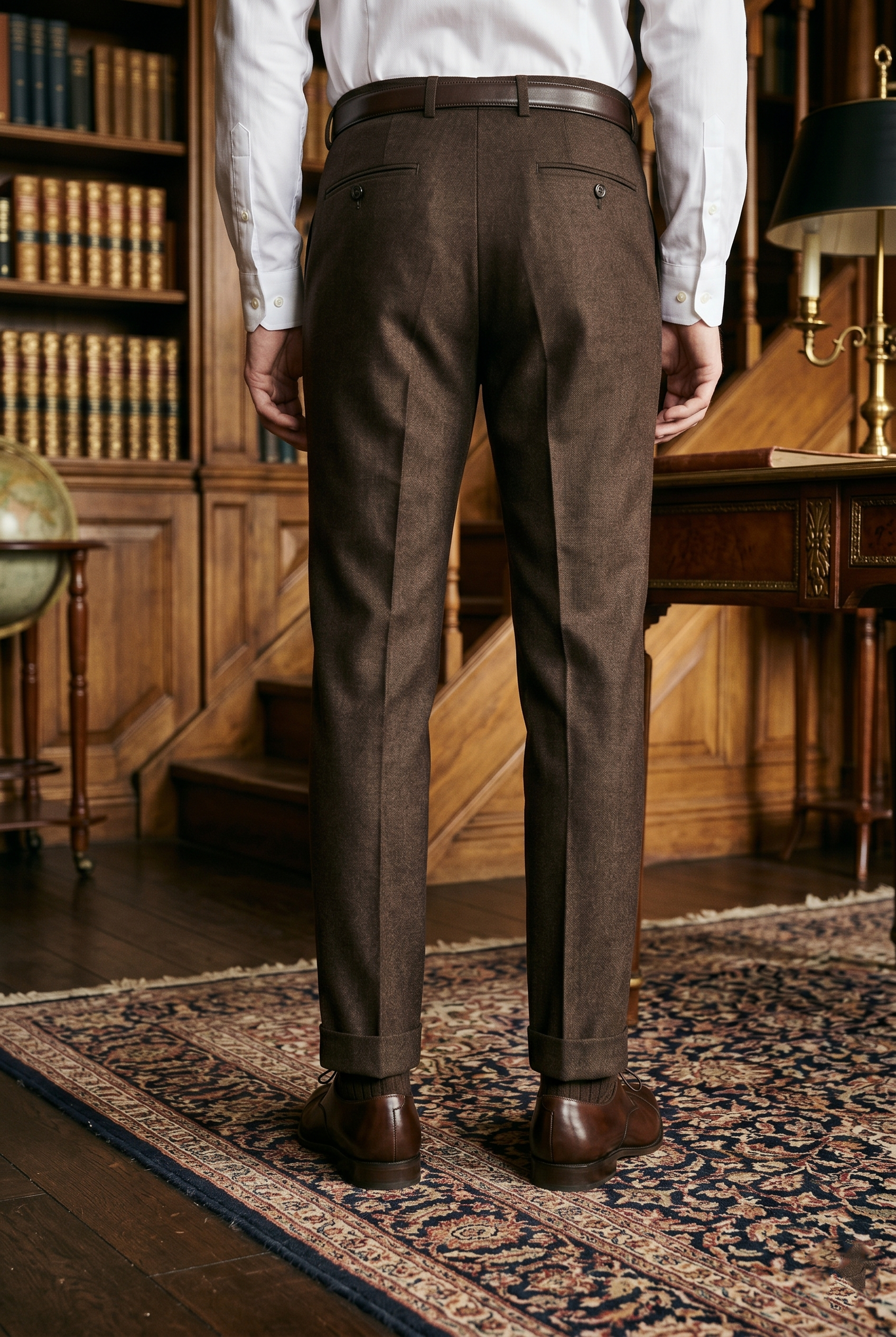 Men's Premium Dark Brown Tailored Fit Formal Trousers