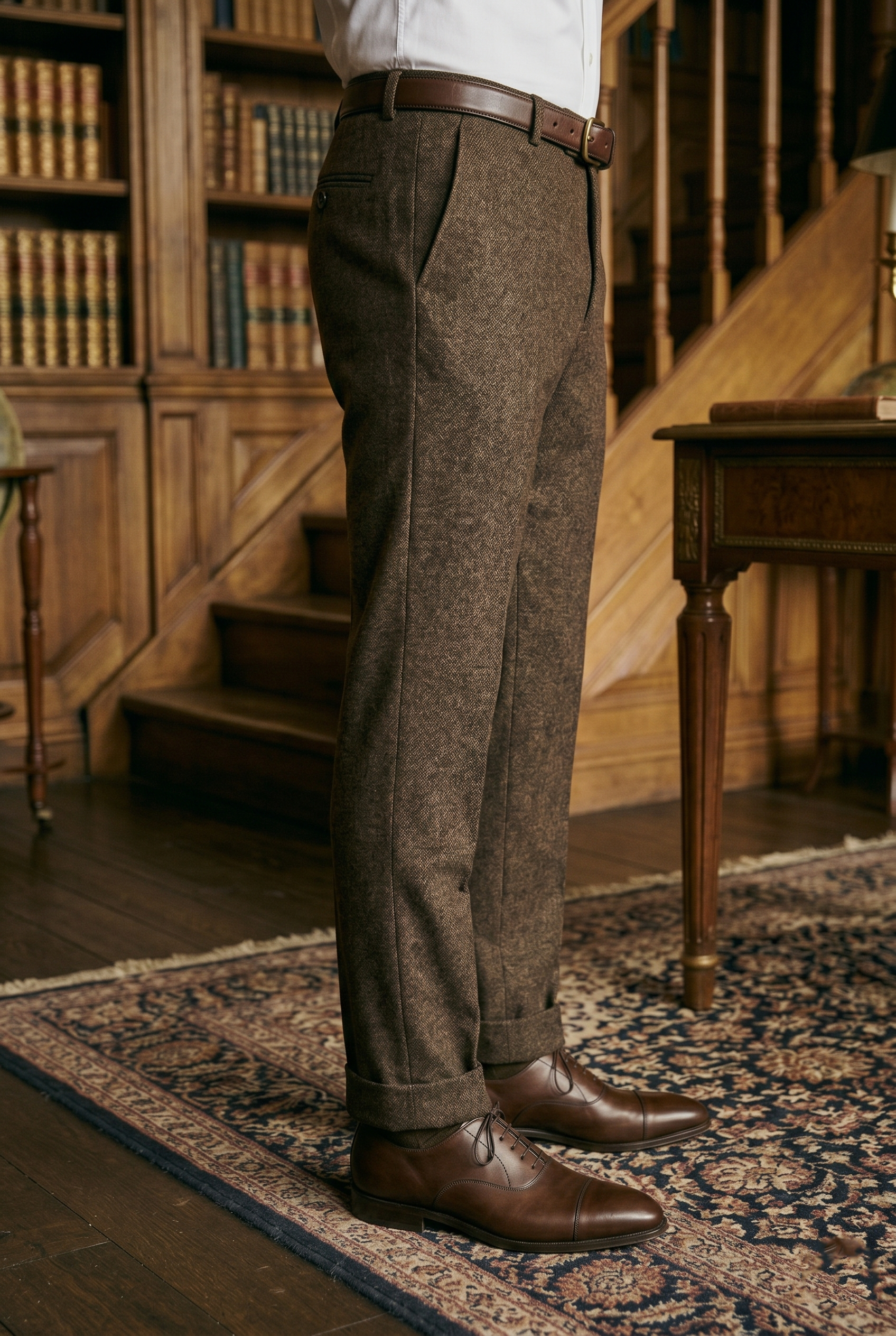 Men's Premium Dark Brown Tailored Fit Formal Trousers