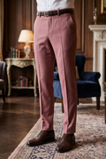 Men's Dusty Pink Dress Pants Slim Fit – Formal Business Trousers for Wedding, Office & Party Wear