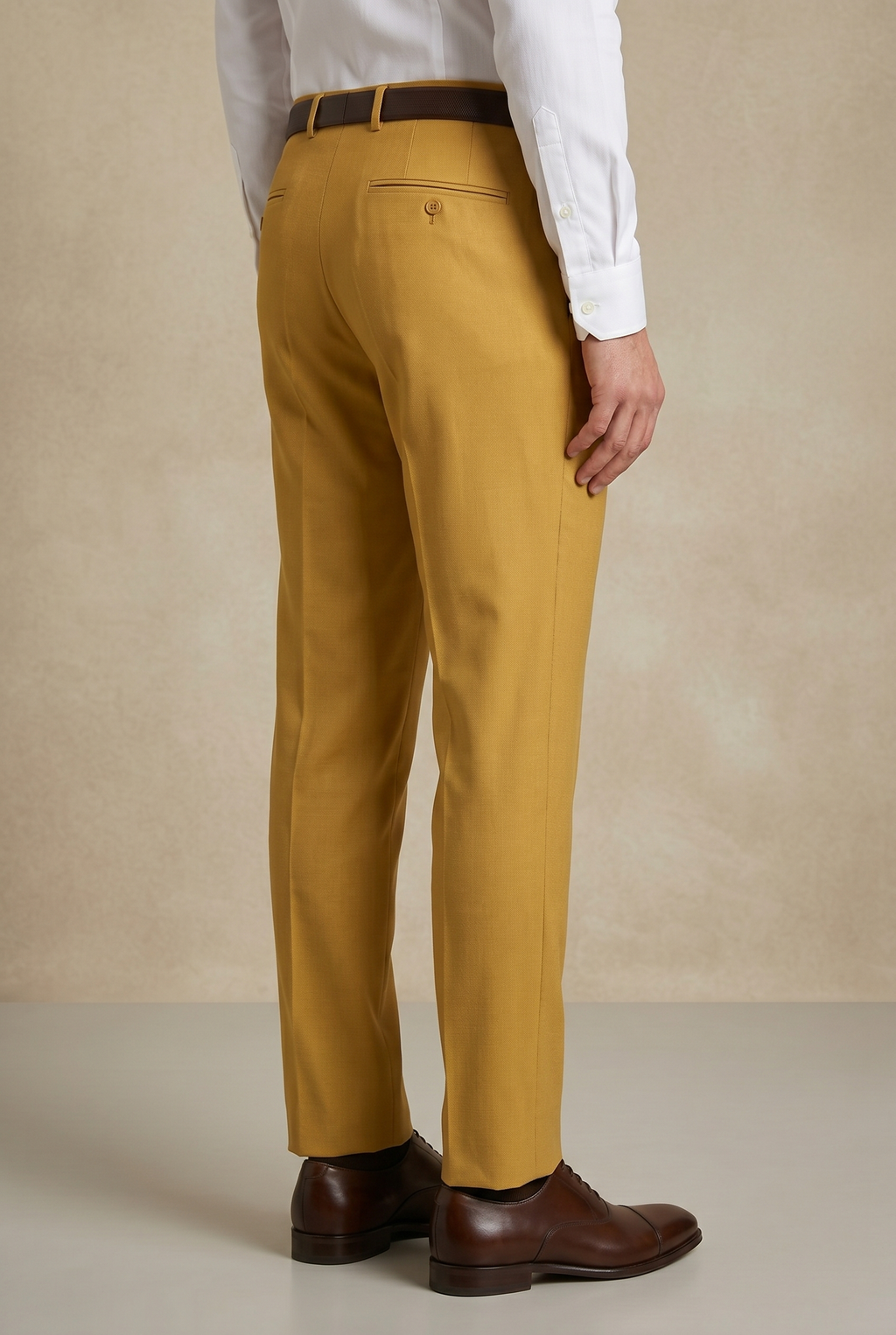 Men's Premium Yellow Tailored Fit Formal Trousers