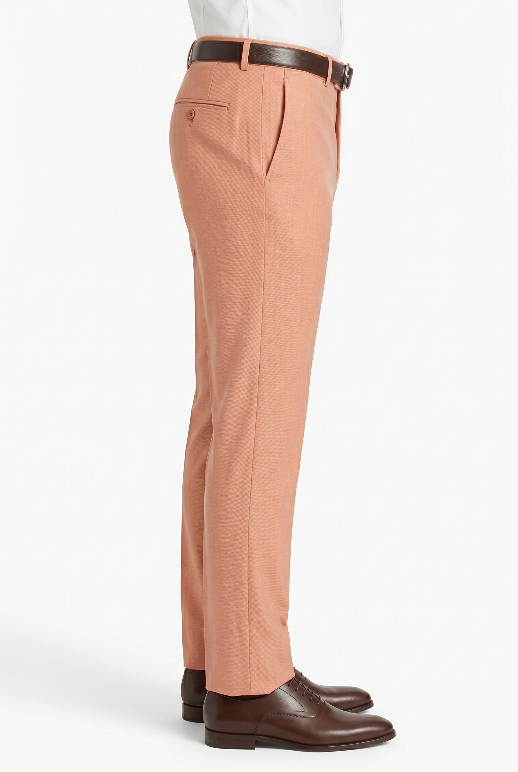 Men's Premium Peach Tailored Fit Formal Trousers
