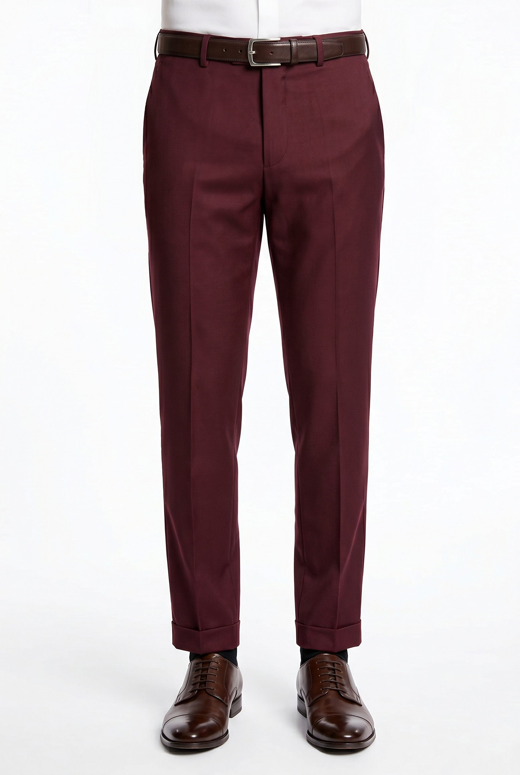 Men's Premium Burgundy Tailored Fit Formal Trousers