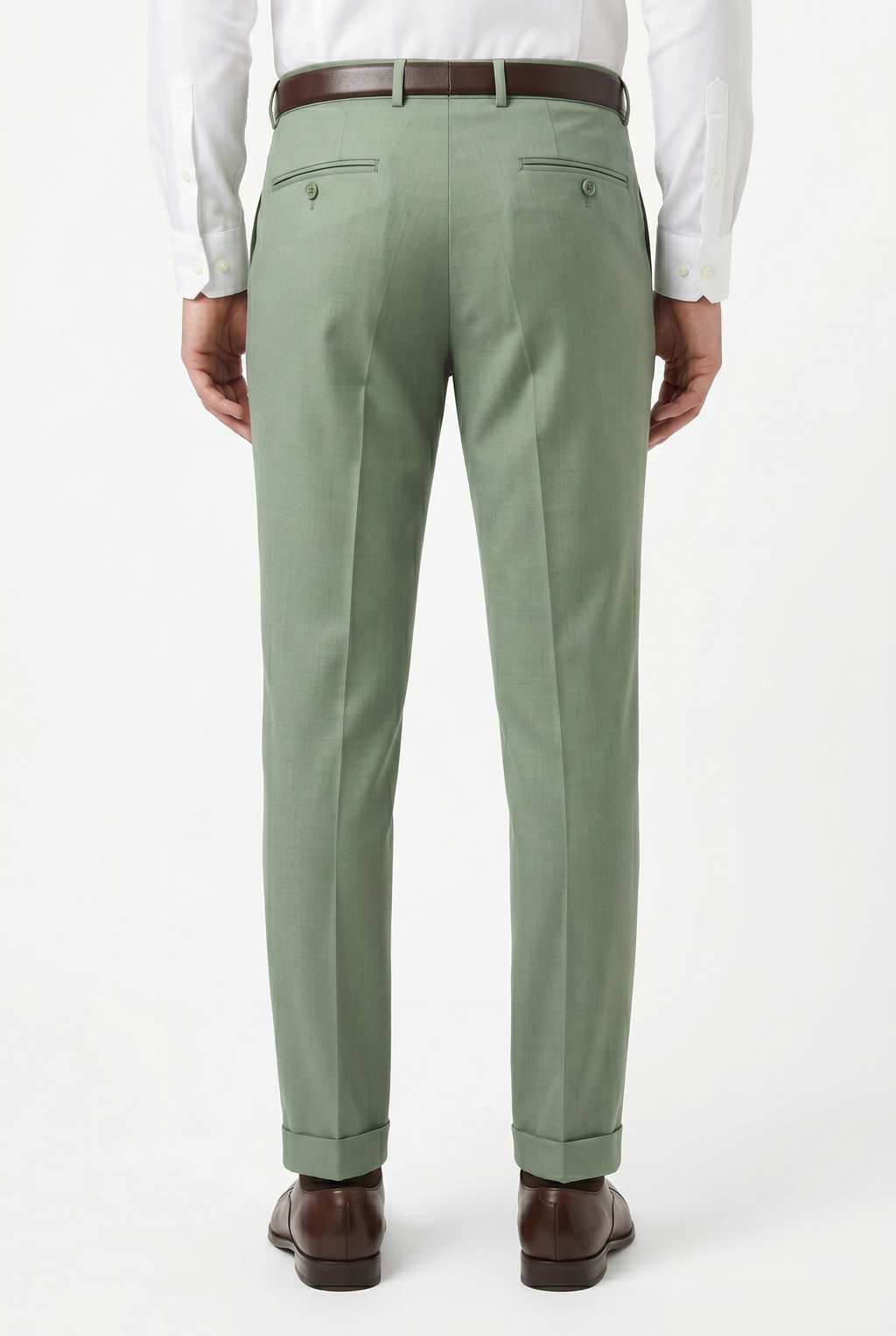 Men's Premium Light Green Tailored Fit Formal Trousers