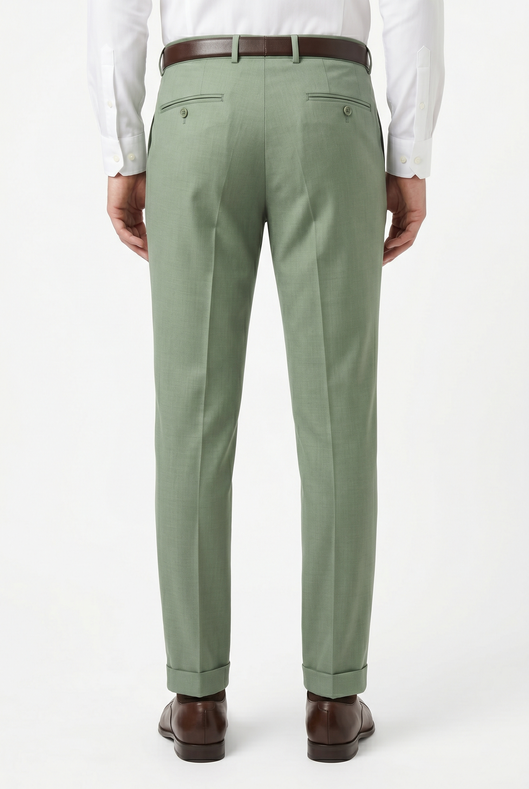 Men's Premium Light Green Tailored Fit Formal Trousers