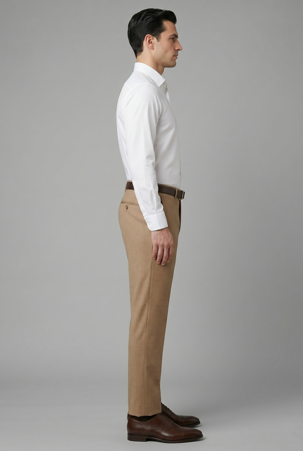 Men's Premium Light Brown Tailored Fit Formal Trousers