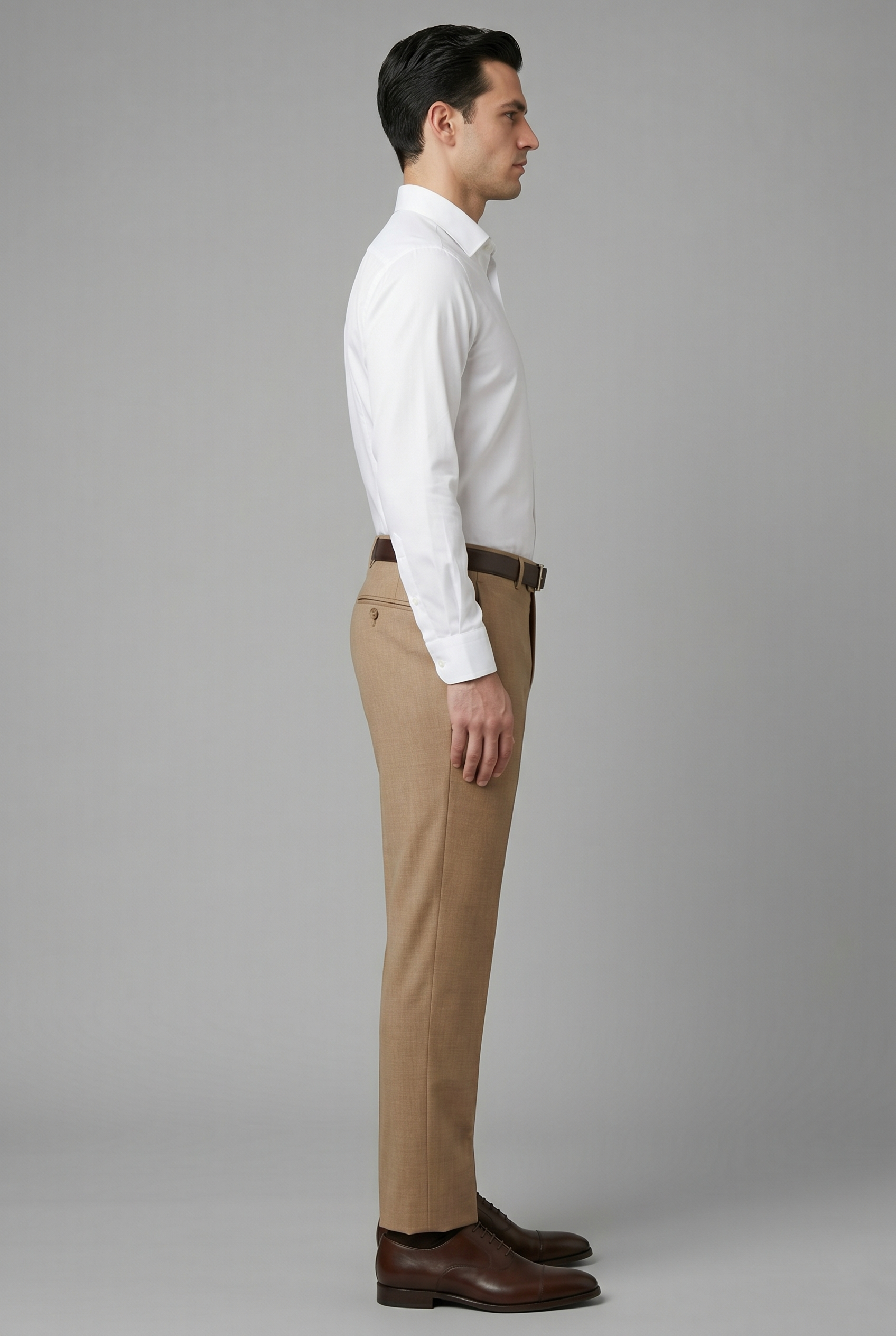 Men's Premium Light Brown Tailored Fit Formal Trousers