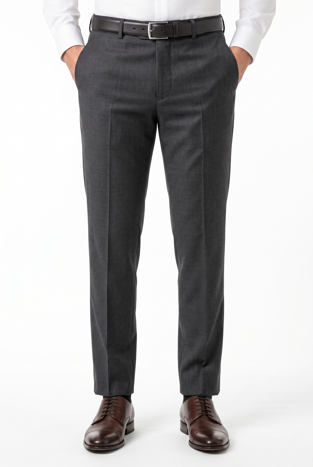 Men's Premium Dark Grey Tailored Fit Formal Trousers