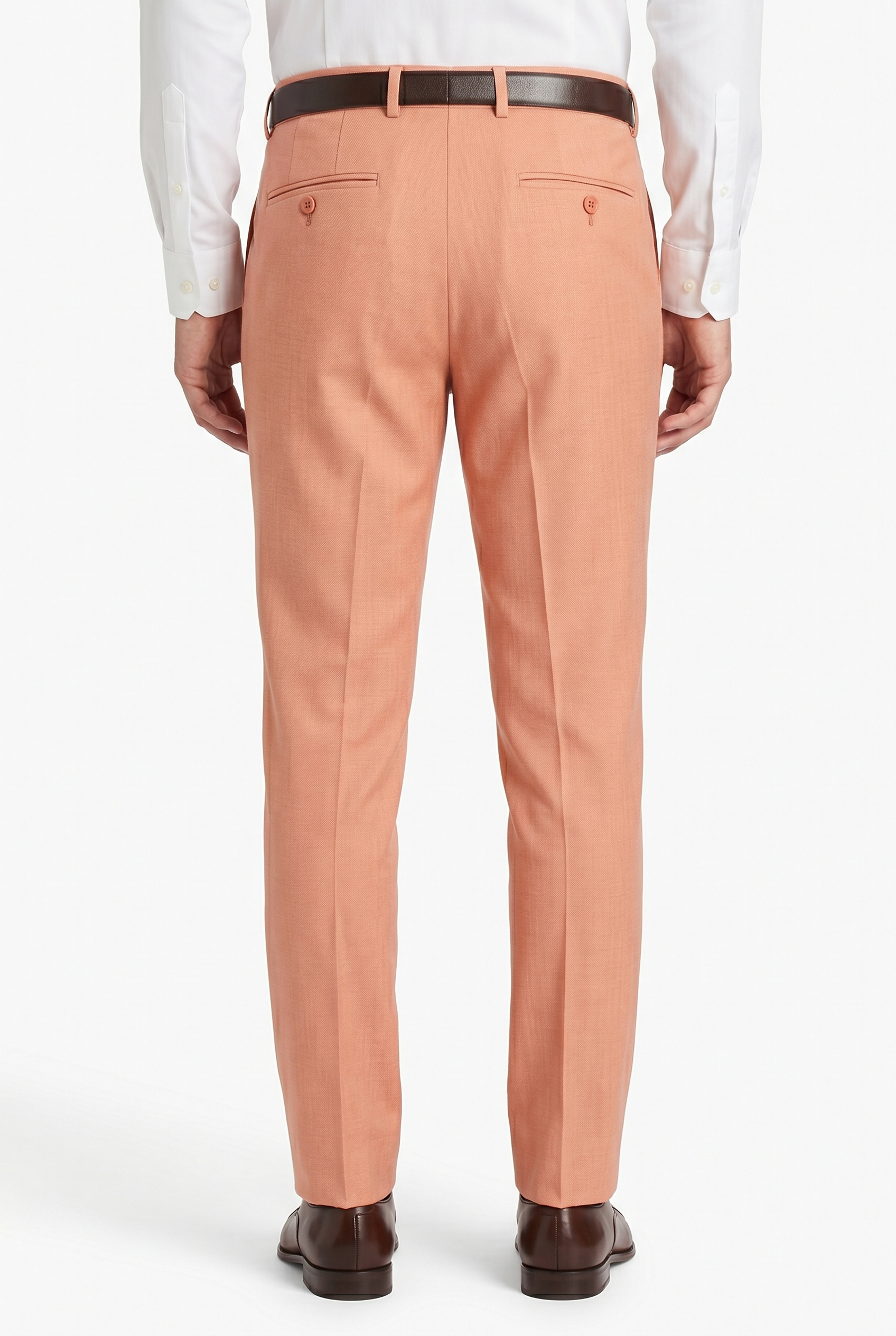 Men's Premium Peach Tailored Fit Formal Trousers