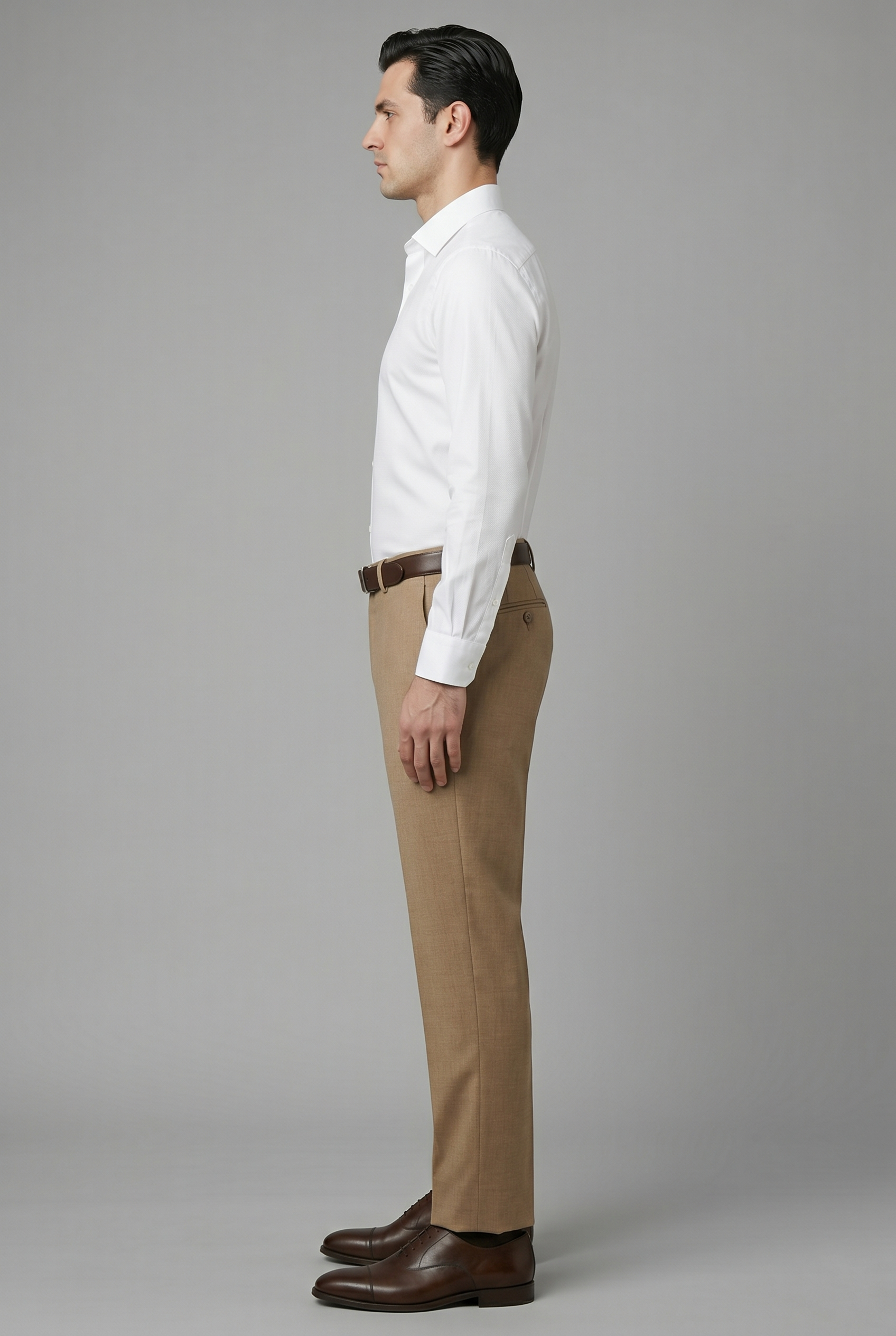 Men's Premium Light Brown Tailored Fit Formal Trousers