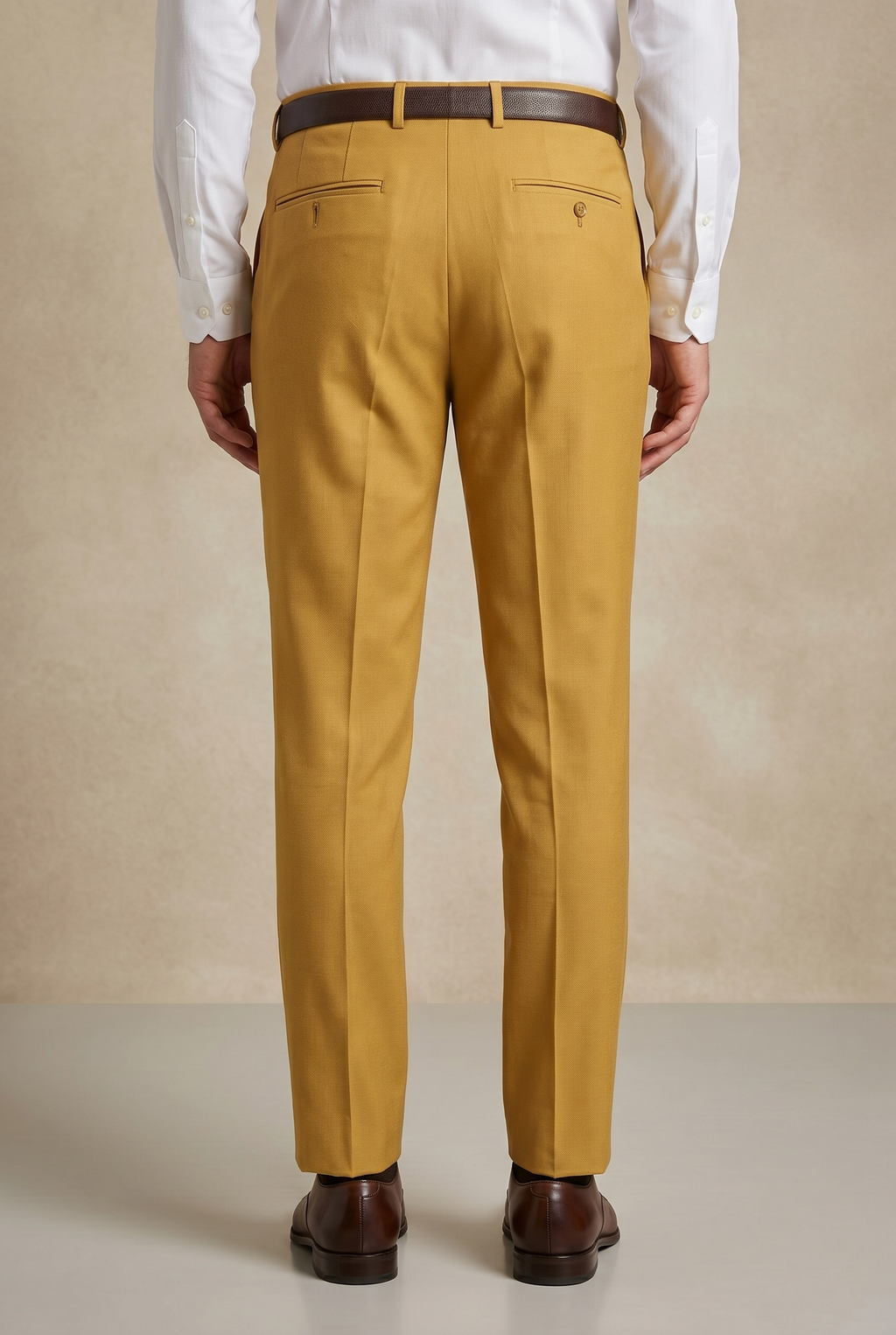 Men's Premium Yellow Tailored Fit Formal Trousers
