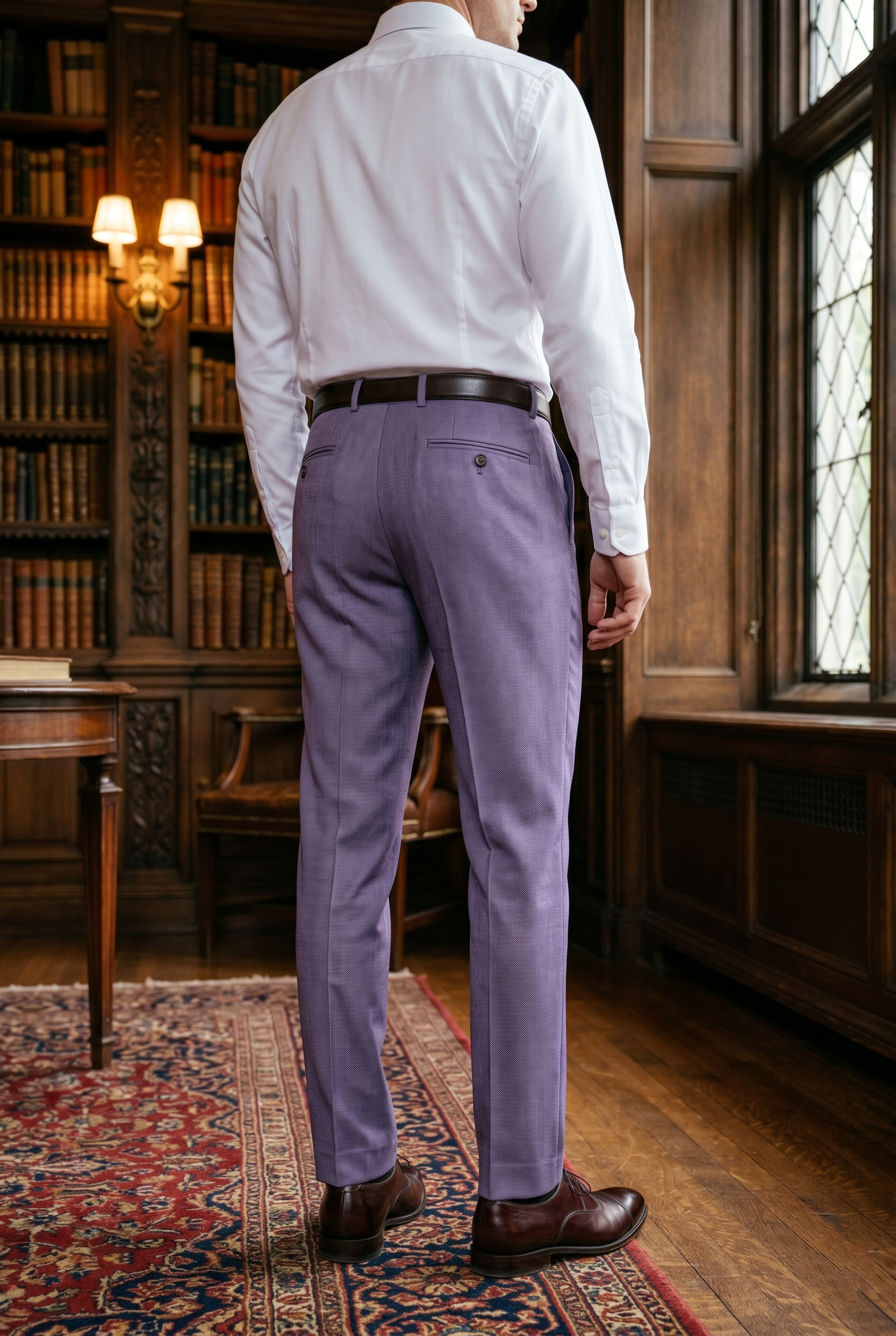 Men's Premium Lavender Tailored Fit Formal Trousers