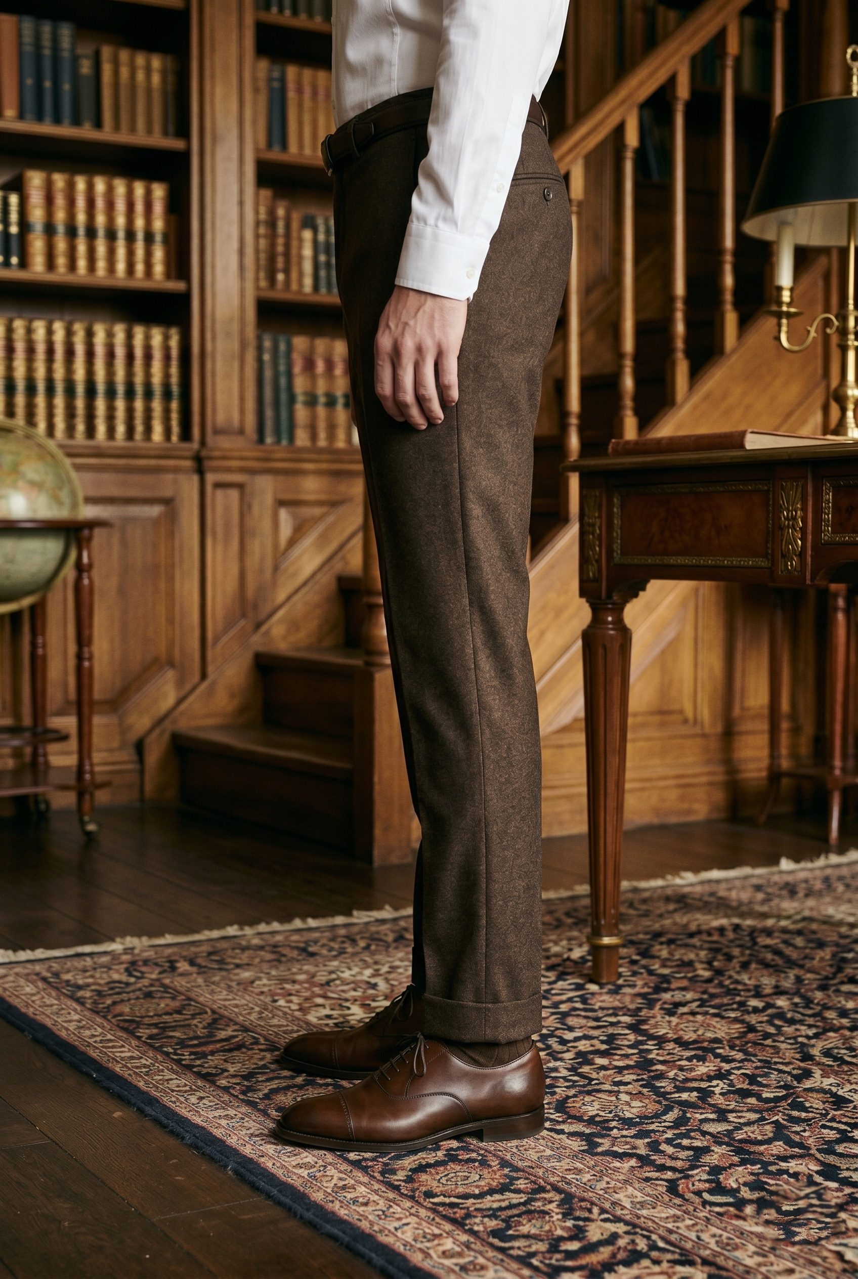 Men's Premium Dark Brown Tailored Fit Formal Trousers