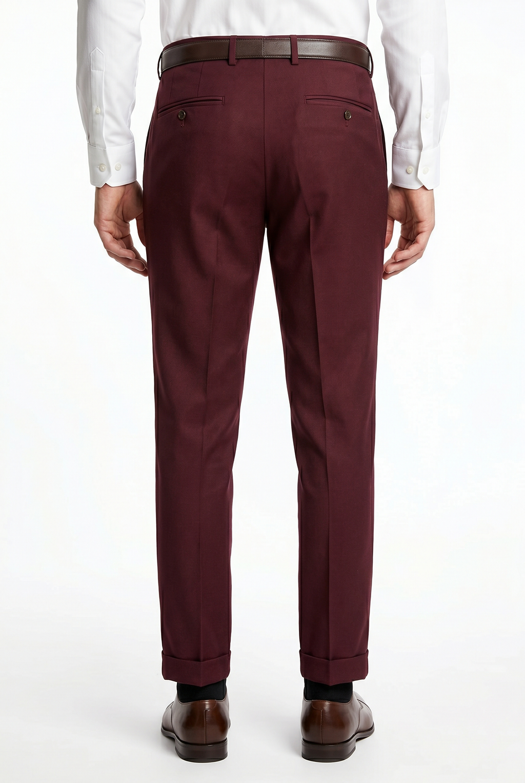 Men's Premium Burgundy Tailored Fit Formal Trousers