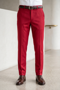 Men's Premium Red Tailored Fit Formal Trousers