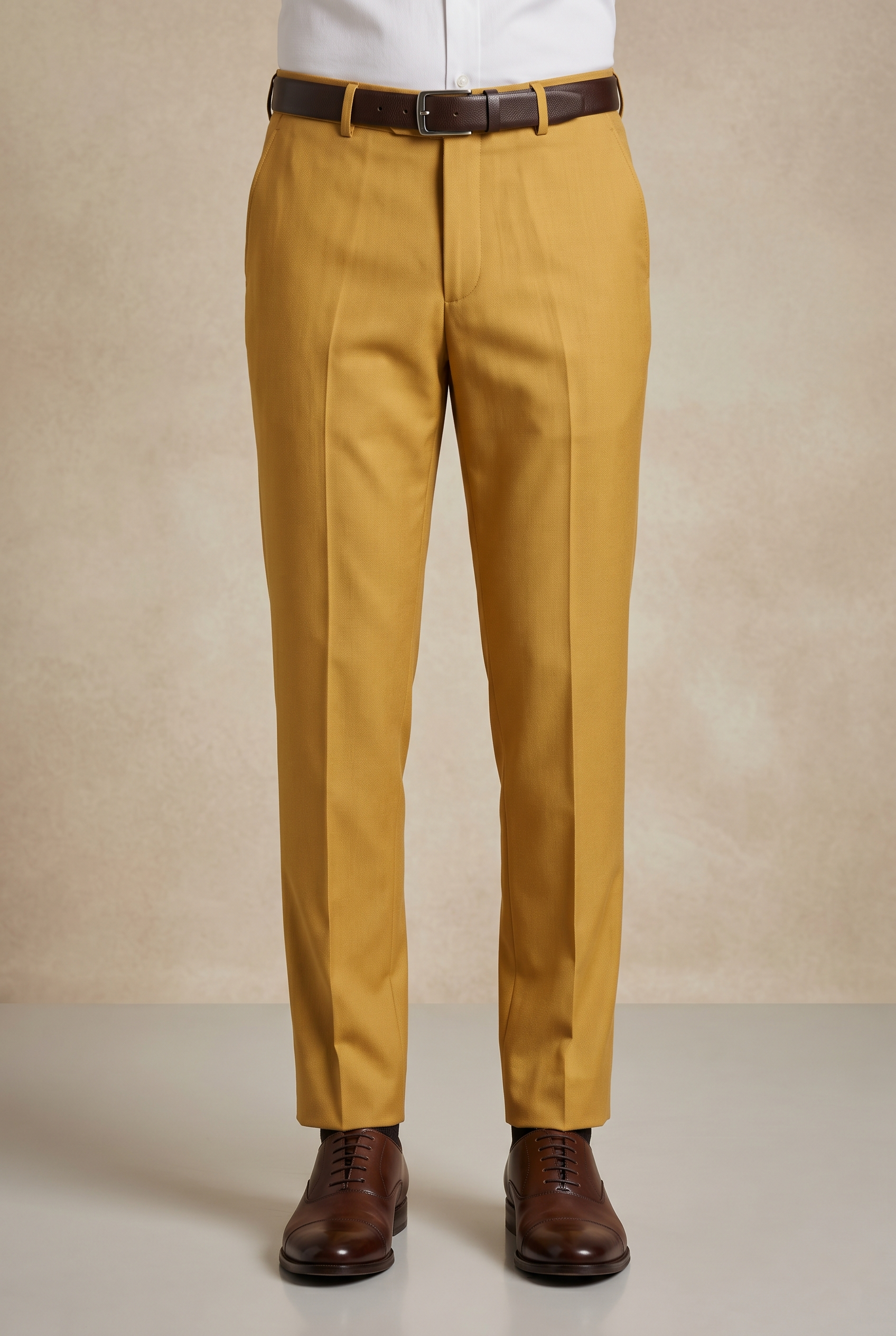 Men's Premium Yellow Tailored Fit Formal Trousers