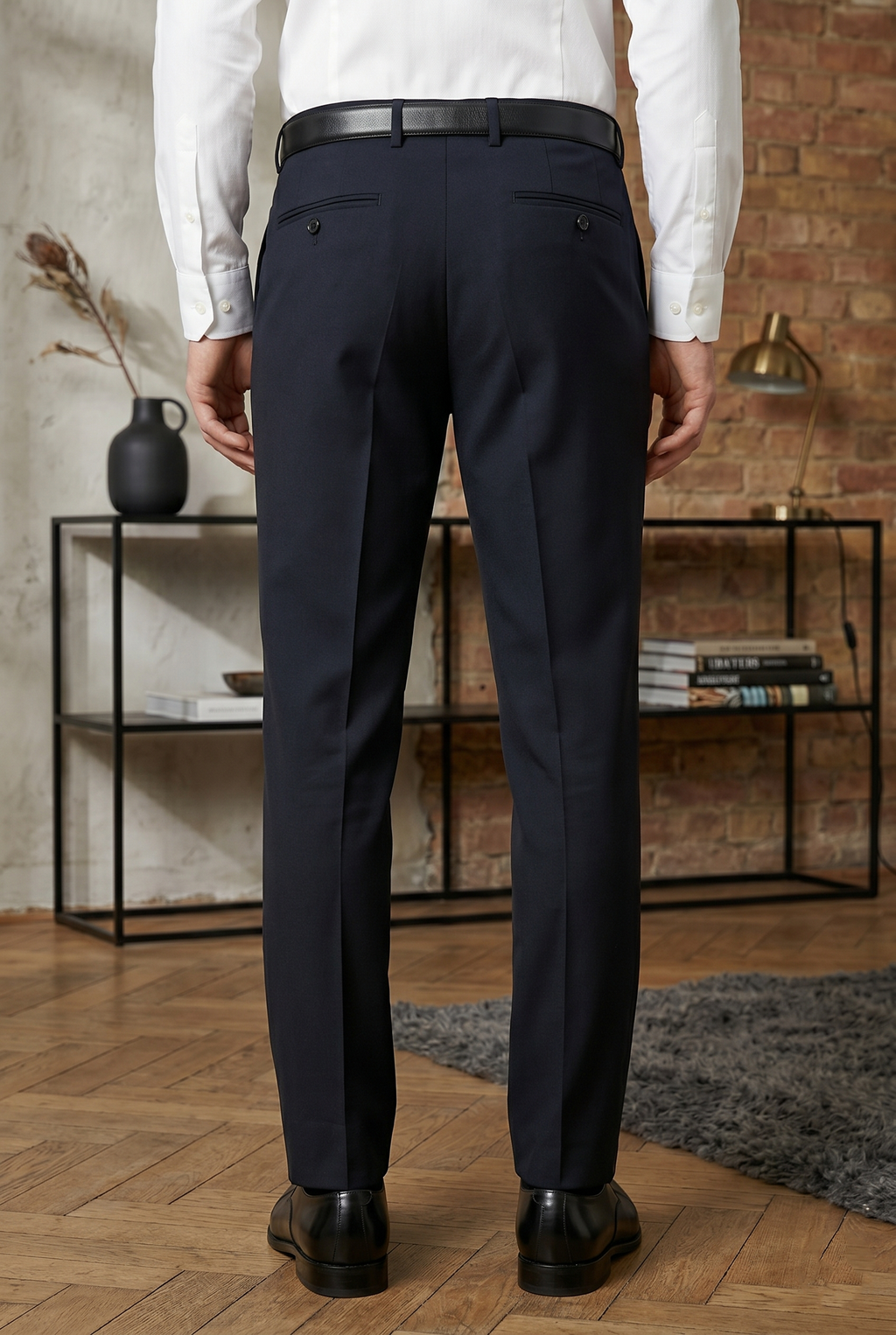Men's Premium Black Tailored Fit Formal Trousers