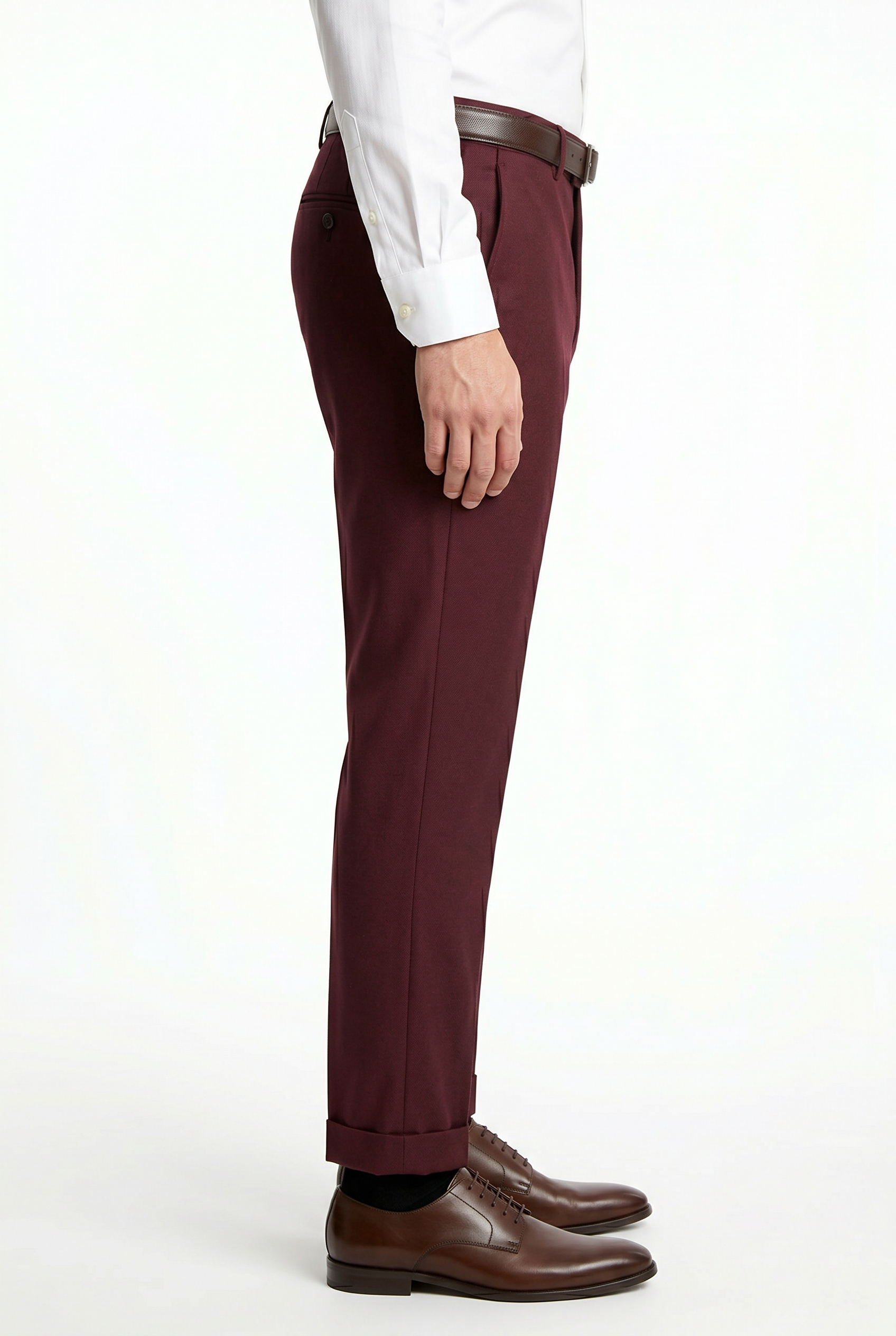 Men's Premium Burgundy Tailored Fit Formal Trousers
